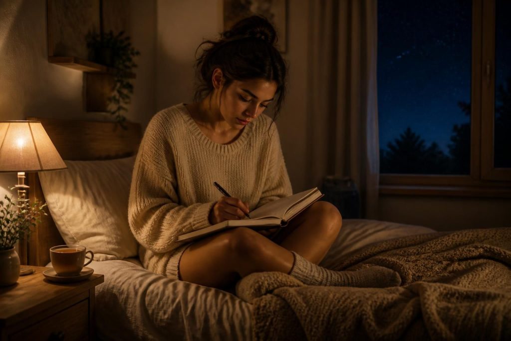 découvrez les bienfaits du journaling pour apaiser votre esprit et poser vos pensées avant de dormir, favorisant un sommeil réparateur et une meilleure gestion du stress.