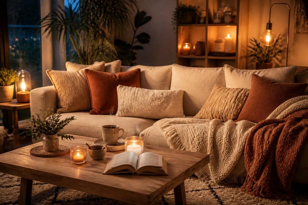 découvrez nos conseils pour créer une ambiance cocooning à la maison et rendre votre intérieur chaleureux et confortable.